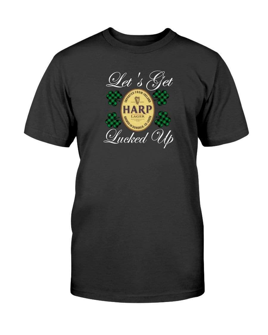 Shirts Black / S Winey Bitches Co "Let's Get Lucked Up" Harp Wht Lettering Ultra Cotton T-Shirt WineyBitchesCo