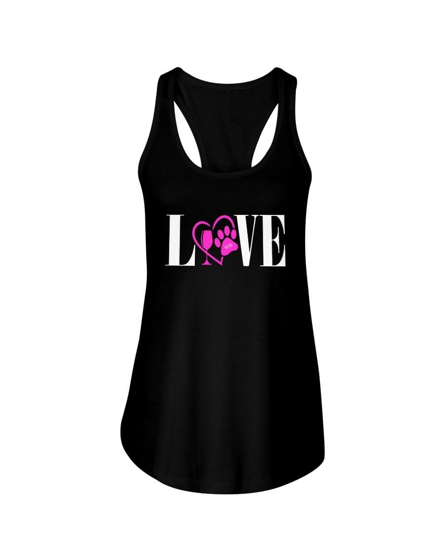 Shirts Black / XS Winey Bitches Co "Love" Wht Letters Ladies Racerback Tank WineyBitchesCo