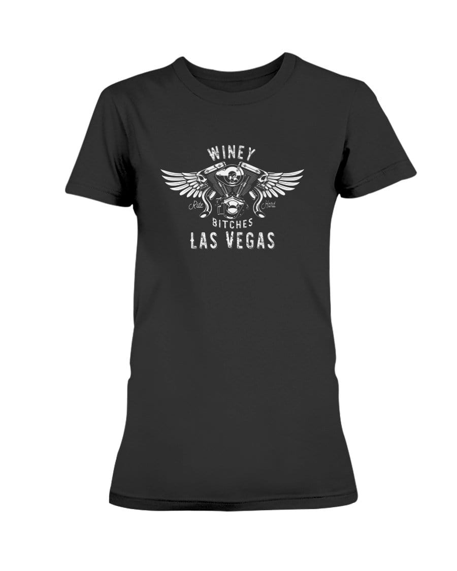 Shirts Black / XS Winey Bitches Co "Ride Hard Las Vegas" Ultra Ladies T-Shirt-Wht Lettering WineyBitchesCo