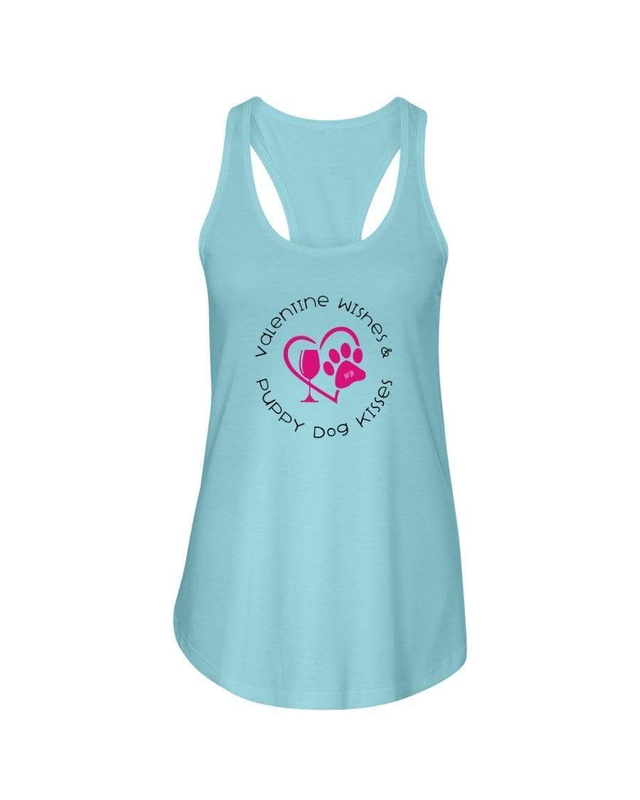 Shirts Cancun / XS Winey Bitches Co "Valentine Wishes And Puppy Dog Kisses" (Heart) Ladies Racerback Tank Top* WineyBitchesCo