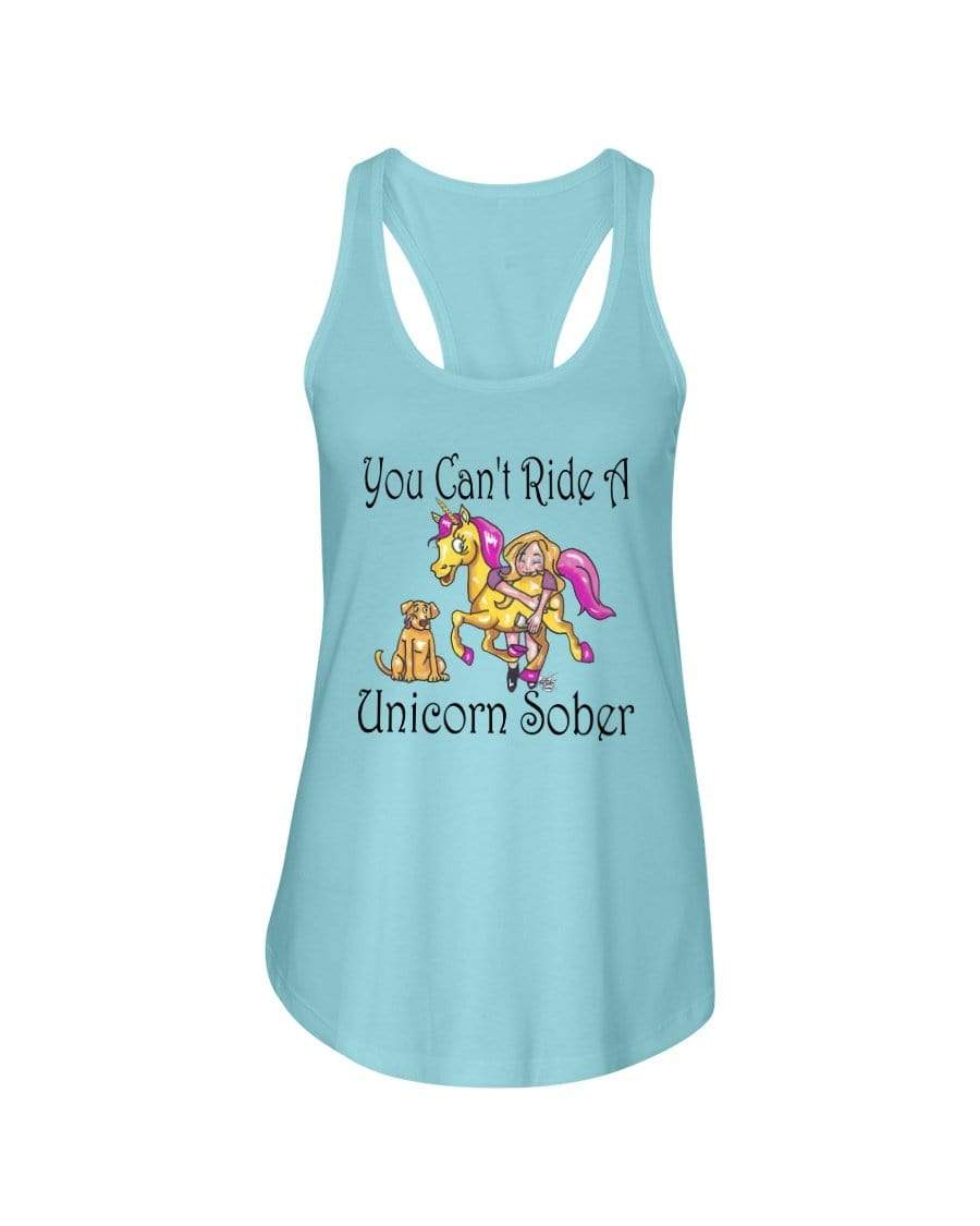 Shirts Cancun / XS Winey Bitches Co"You Can't Ride A Unicorn Sober" Ladies Racerback Tank WineyBitchesCo