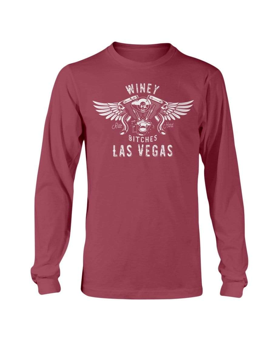 Shirts Cardinal Red / S Winey Bitches "Ride Hard Las Vegas" Long Sleeve T-Shirt WineyBitchesCo