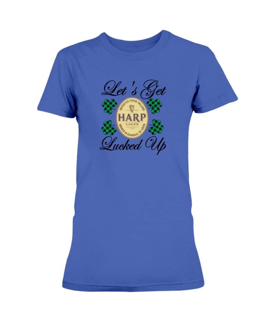 Shirts Cobalt / S Winey Bitches Co "Let's Get Lucked Up" Harp Ladies Missy T-Shirt WineyBitchesCo