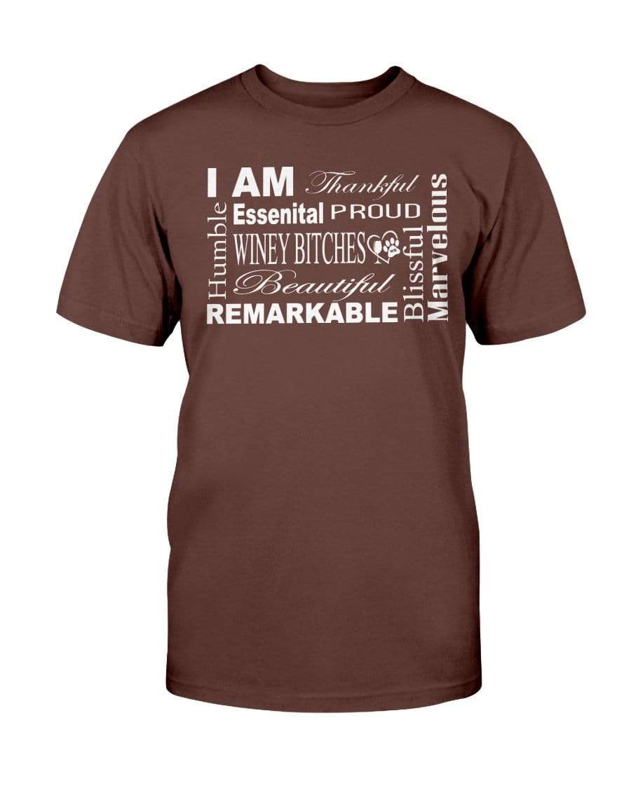 Shirts Dark Chocolate / S Winey Bitches Co "I Am Essential" White Letters-Ultra Cotton T-Shirt WineyBitchesCo