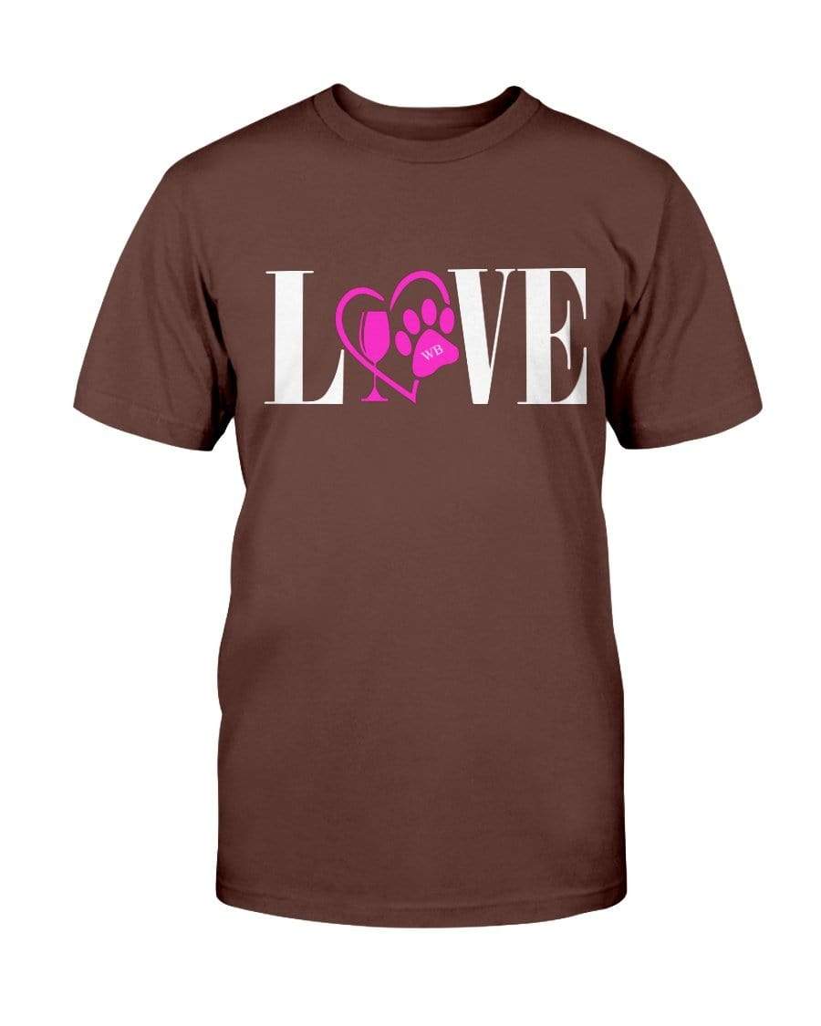 Shirts Dark Chocolate / S Winey Bitches Co "Love" Wht Letters Ultra Cotton T-Shirt WineyBitchesCo