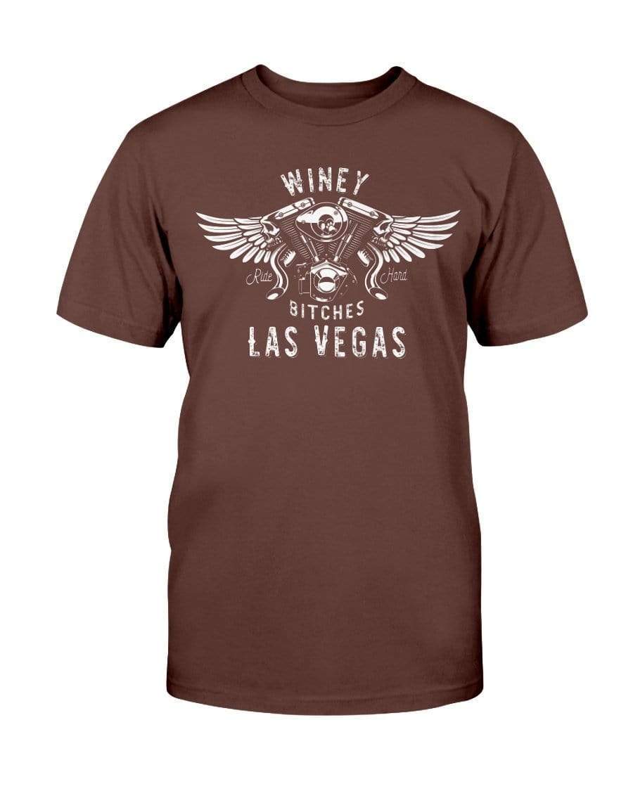 Shirts Dark Chocolate / S Winey Bitches "Ride Hard Las Vegas" Ultra Cotton T-Shirt-Wht Lettering WineyBitchesCo
