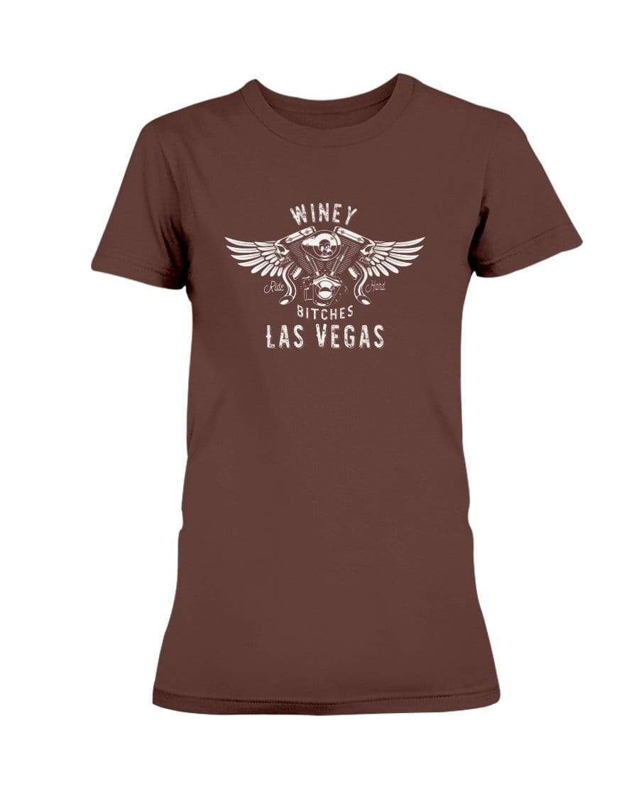 Shirts Dark Chocolate / XS Winey Bitches Co "Ride Hard Las Vegas" Ultra Ladies T-Shirt-Wht Lettering WineyBitchesCo