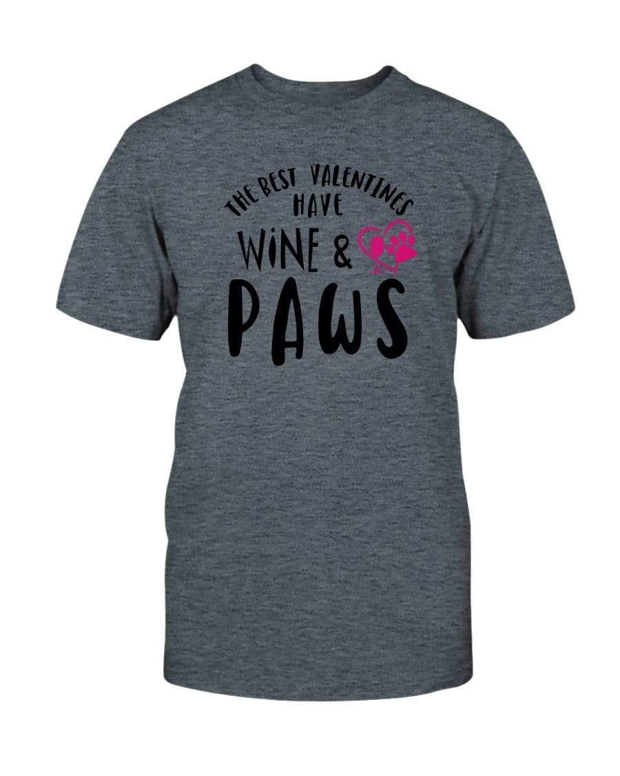 Shirts Dark Heather / S Winey Bitches Co "The Best Valentines Have Wine And Paws" Ultra Cotton T-Shirt WineyBitchesCo