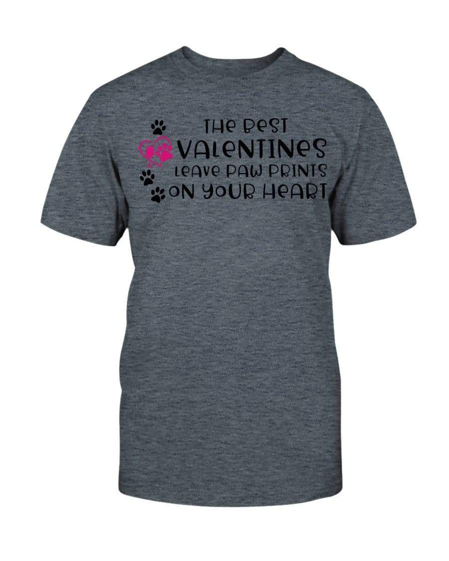 Shirts Dark Heather / S Winey Bitches Co "The Best Valentines Leave Paw Prints On Your Heart" Ultra Cotton T-Shirt WineyBitchesCo