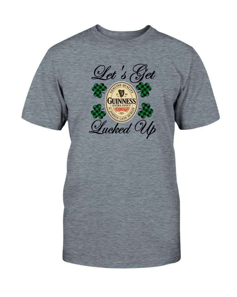 Shirts Heather Indigo / S Winey Bitches Co "Let's Get Lucked Up" Guinness Ultra Cotton T-Shirt WineyBitchesCo