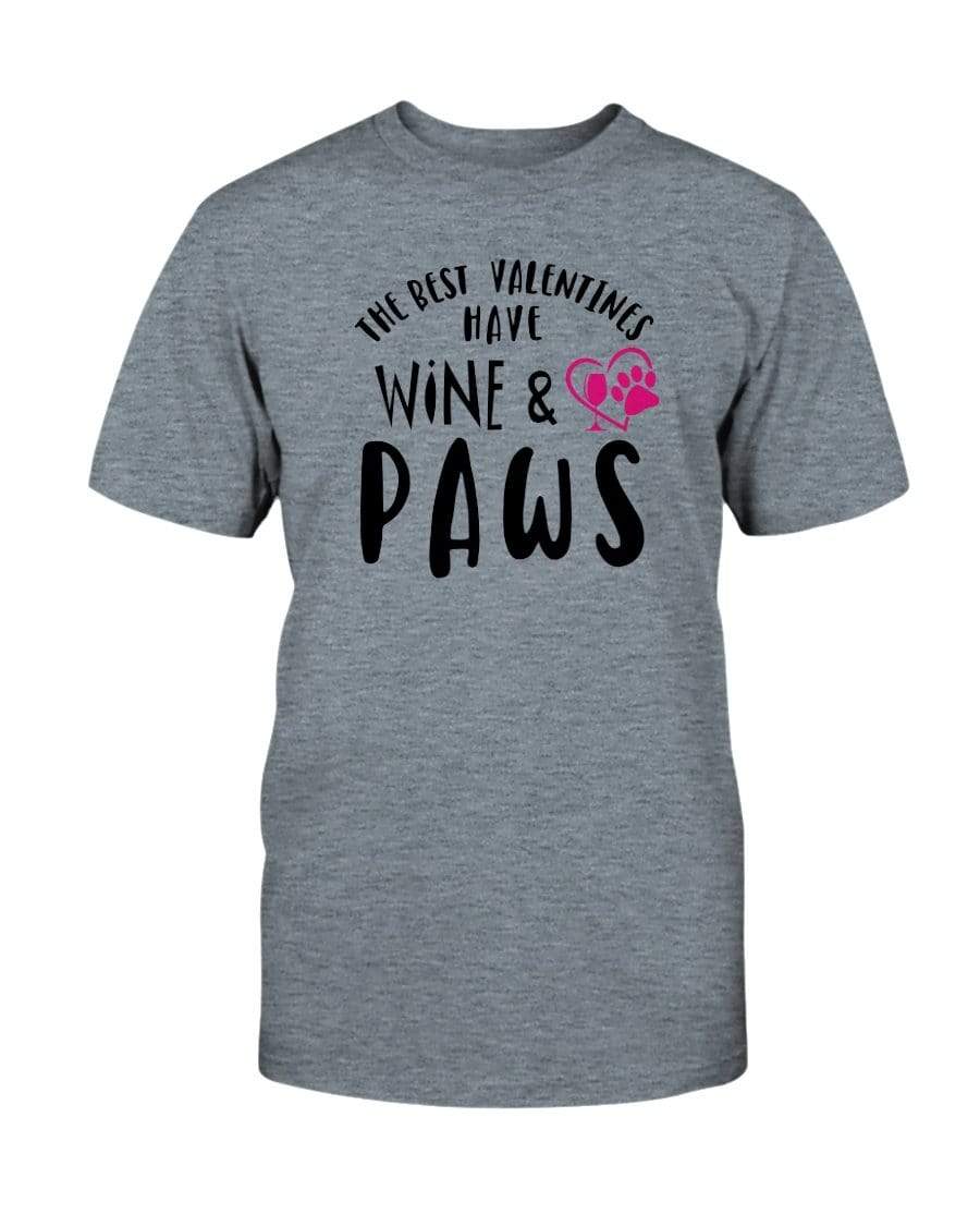 Shirts Heather Indigo / S Winey Bitches Co "The Best Valentines Have Wine And Paws" Ultra Cotton T-Shirt WineyBitchesCo