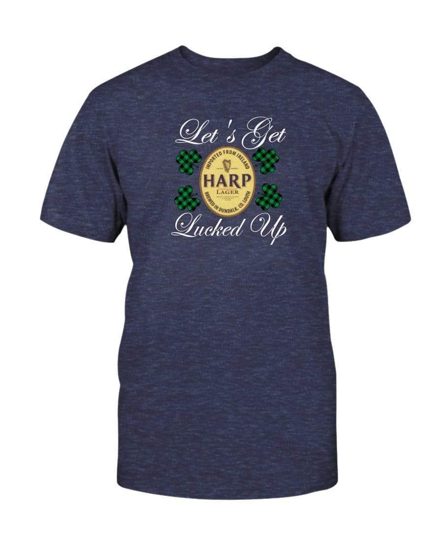 Shirts Heather Navy / S Winey Bitches Co "Let's Get Lucked Up" Harp Wht Lettering Ultra Cotton T-Shirt WineyBitchesCo