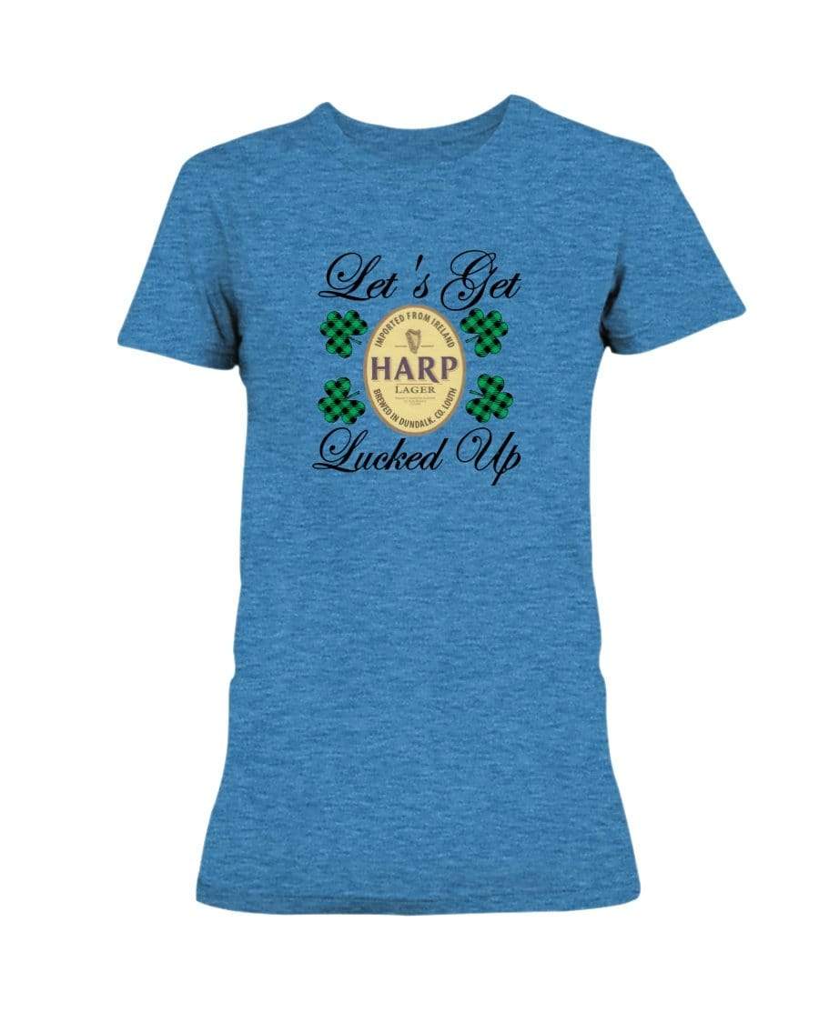 Shirts Heather Sapphire / S Winey Bitches Co "Let's Get Lucked Up" Harp Ladies Missy T-Shirt WineyBitchesCo