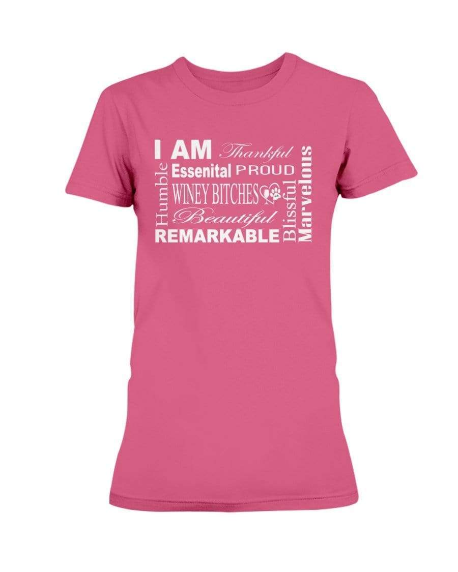 Shirts Heliconia / XS Winey Bitches Co "I Am Essential" White Letters-Ultra Ladies T-Shirt WineyBitchesCo