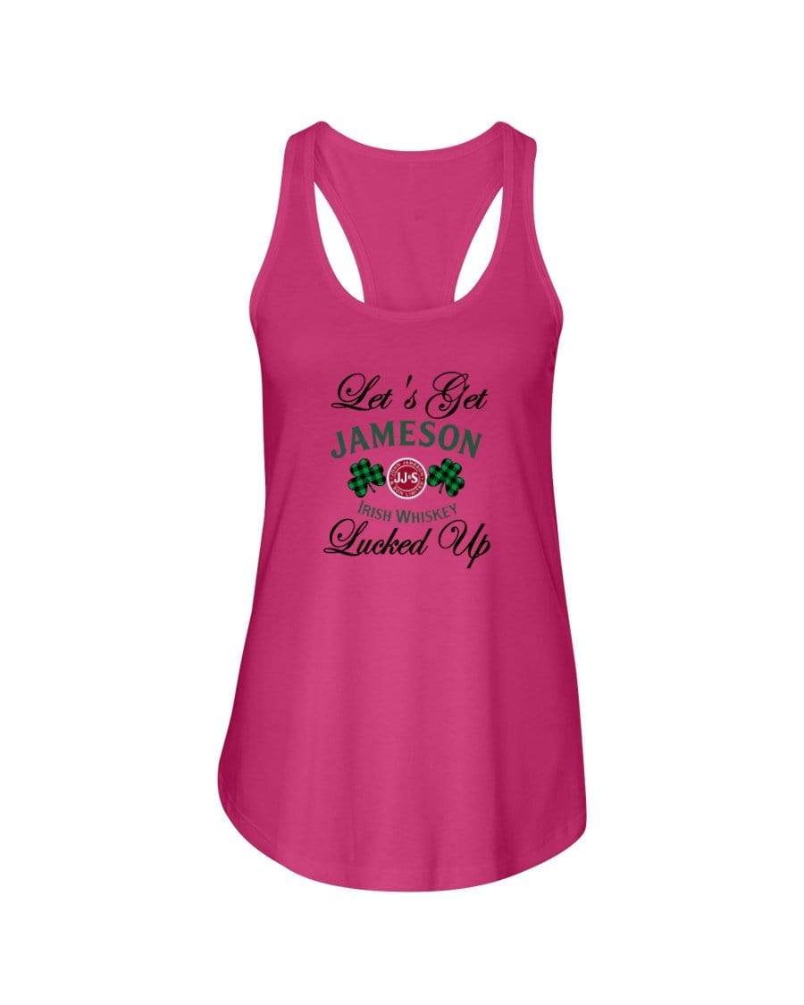 Shirts Hot Pink / XS Winey Bitches Co "Let's Get Lucked Up" Jameson Ladies Racerback Tank Top* WineyBitchesCo