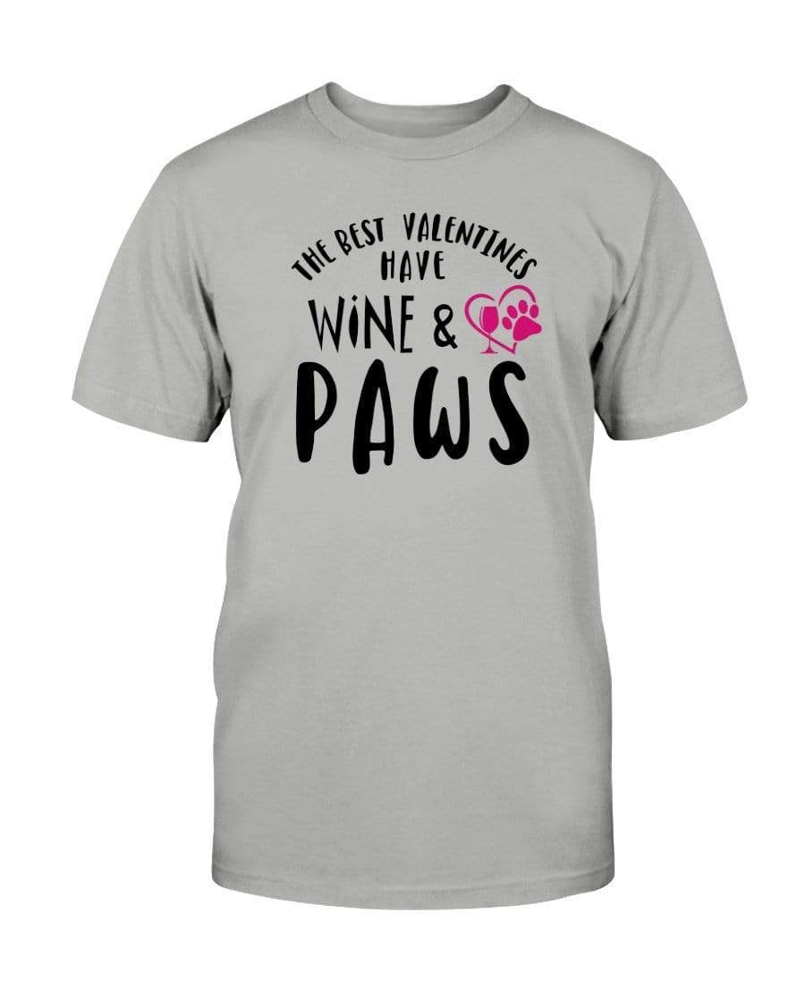 Shirts Ice Grey / S Winey Bitches Co "The Best Valentines Have Wine And Paws" Ultra Cotton T-Shirt WineyBitchesCo
