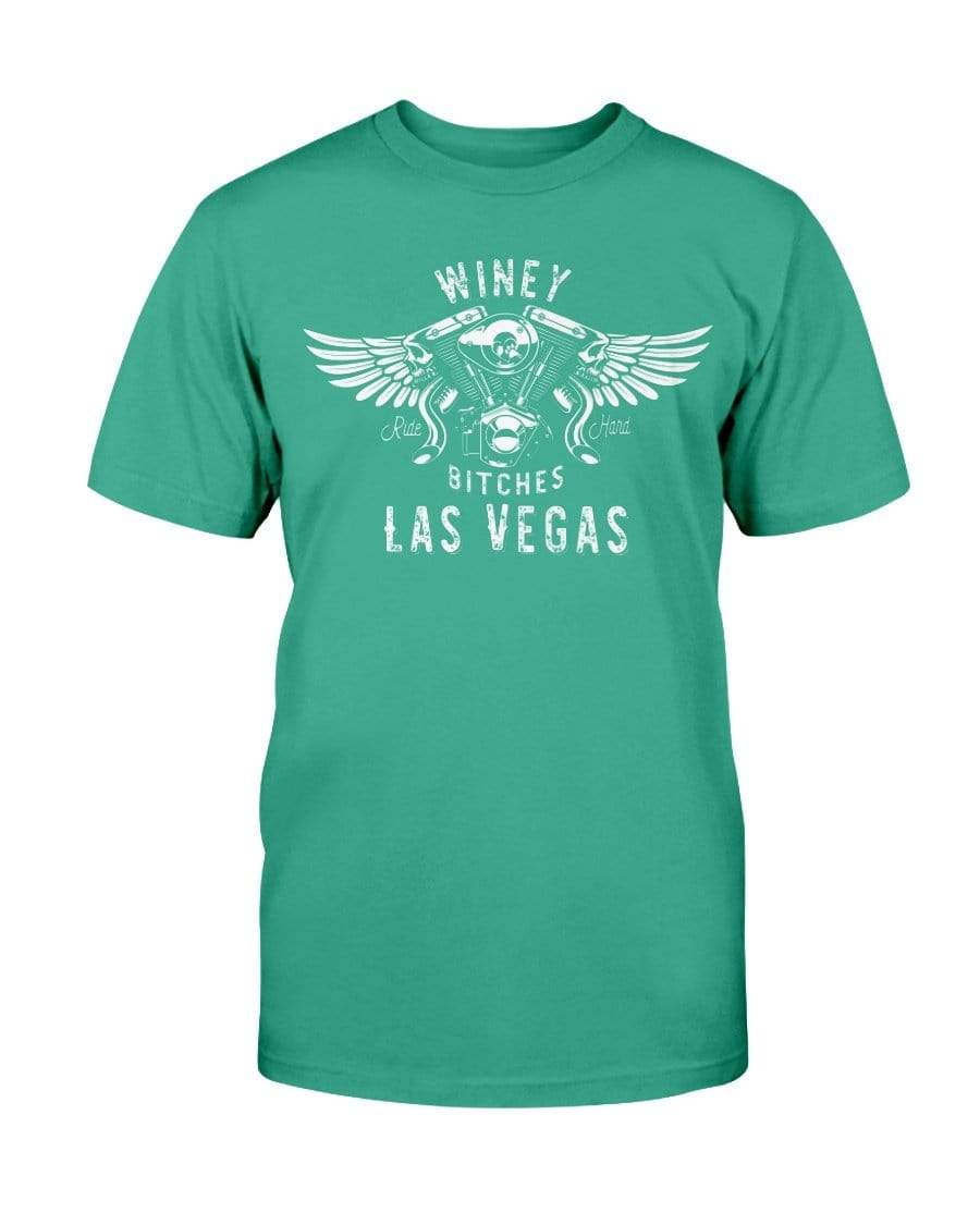 Shirts Kelly Green / S Winey Bitches "Ride Hard Las Vegas" Ultra Cotton T-Shirt-Wht Lettering WineyBitchesCo