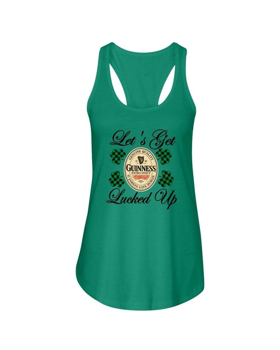 Shirts Kelly Green / XS Winey Bitches Co "Let's Get Lucked Up" Guinness Ladies Racerback Tank Top* WineyBitchesCo