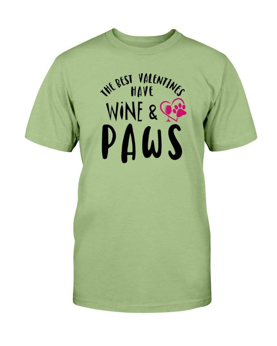 Shirts Kiwi / S Winey Bitches Co "The Best Valentines Have Wine And Paws" Ultra Cotton T-Shirt WineyBitchesCo