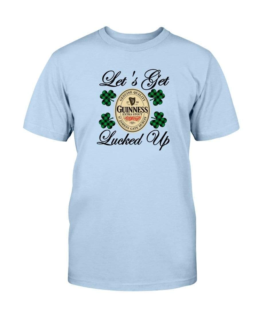 Shirts Light Blue / S Winey Bitches Co "Let's Get Lucked Up" Guinness Ultra Cotton T-Shirt WineyBitchesCo