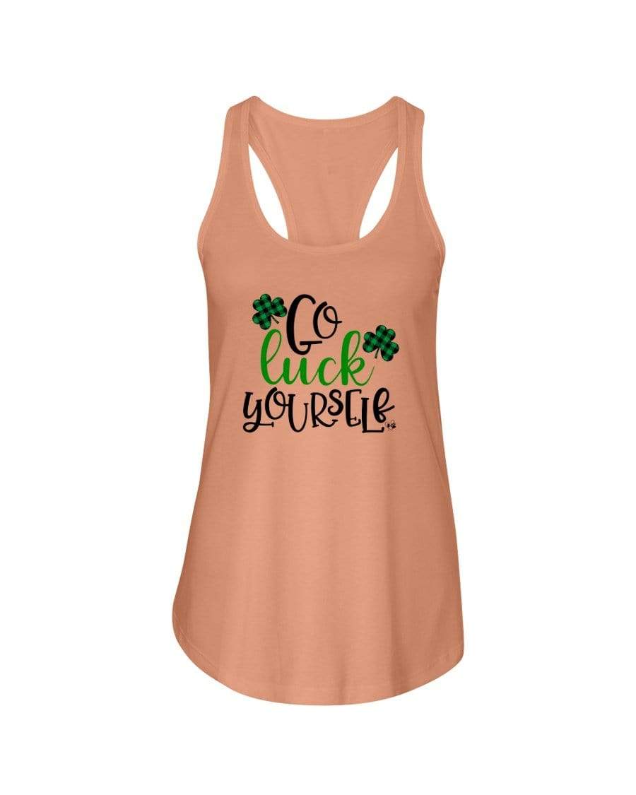 Shirts Light Orange / XS Winey Bitches Co "Go Luck Yourself" Ladies Racerback Tank Top* WineyBitchesCo