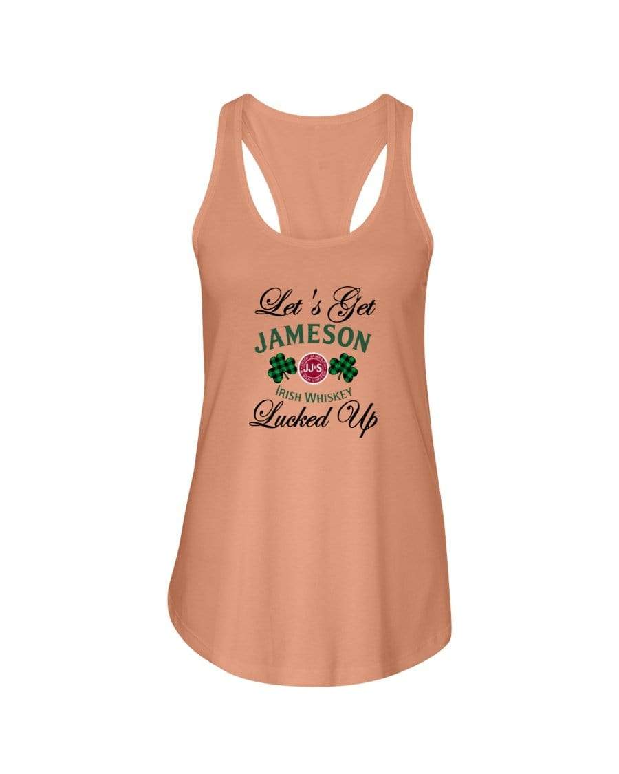 Shirts Light Orange / XS Winey Bitches Co "Let's Get Lucked Up" Jameson Ladies Racerback Tank Top* WineyBitchesCo