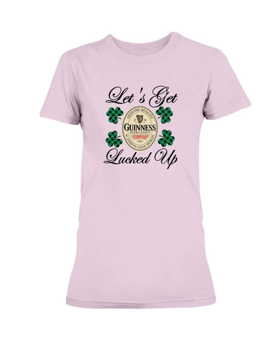 Shirts Light Pink / S Winey Bitches Co "Let's Get Lucked Up" Guinness Ladies Missy T-Shirt WineyBitchesCo