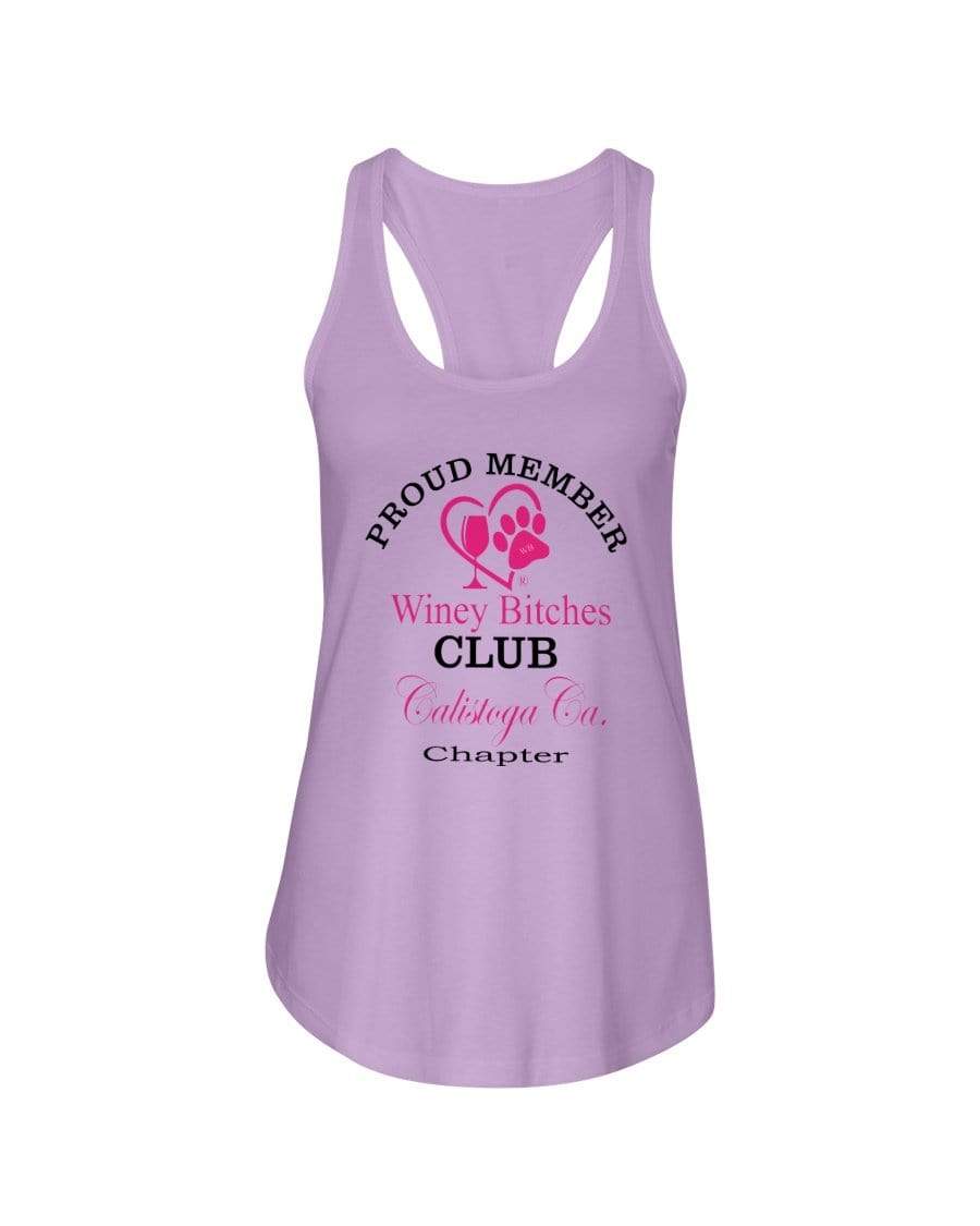 Shirts Lilac / XS Winey Bitches Club- Proud Member- Calistoga Ca Chapter - Ladies Racerback Tank WineyBitchesCo
