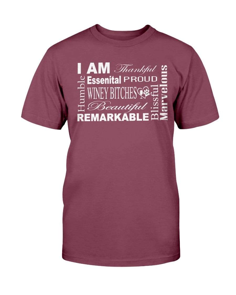 Shirts Maroon / S Winey Bitches Co "I Am Essential" White Letters-Ultra Cotton T-Shirt WineyBitchesCo