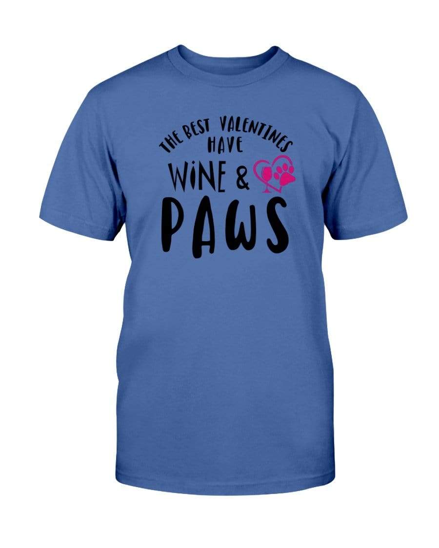 Shirts Metro Blue / S Winey Bitches Co "The Best Valentines Have Wine And Paws" Ultra Cotton T-Shirt WineyBitchesCo