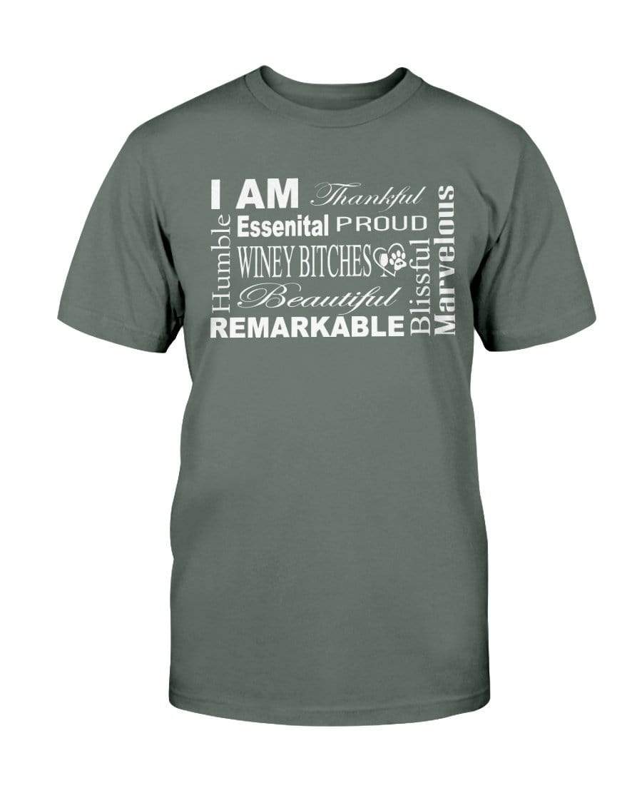 Shirts Military Green / S Winey Bitches Co "I Am Proud" White Lettering- Ultra Cotton T-Shirt WineyBitchesCo