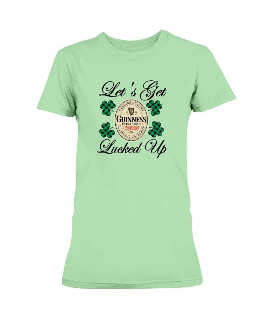 Shirts Mint Green / S Winey Bitches Co "Let's Get Lucked Up" Guinness Ladies Missy T-Shirt WineyBitchesCo