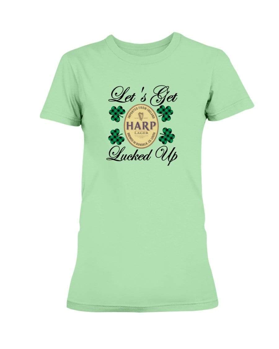 Shirts Mint Green / S Winey Bitches Co "Let's Get Lucked Up" Harp Ladies Missy T-Shirt WineyBitchesCo