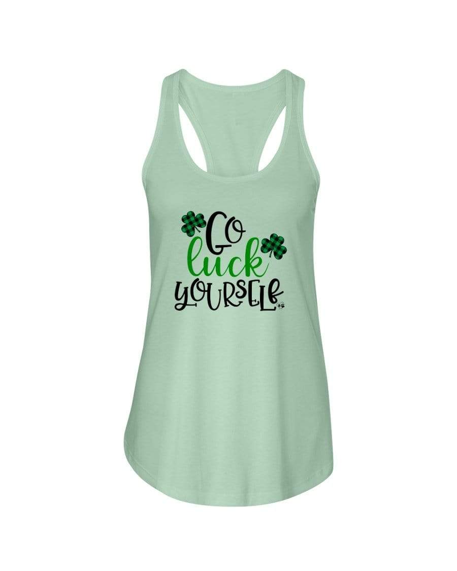 Shirts Mint / XS Winey Bitches Co "Go Luck Yourself" Ladies Racerback Tank Top* WineyBitchesCo