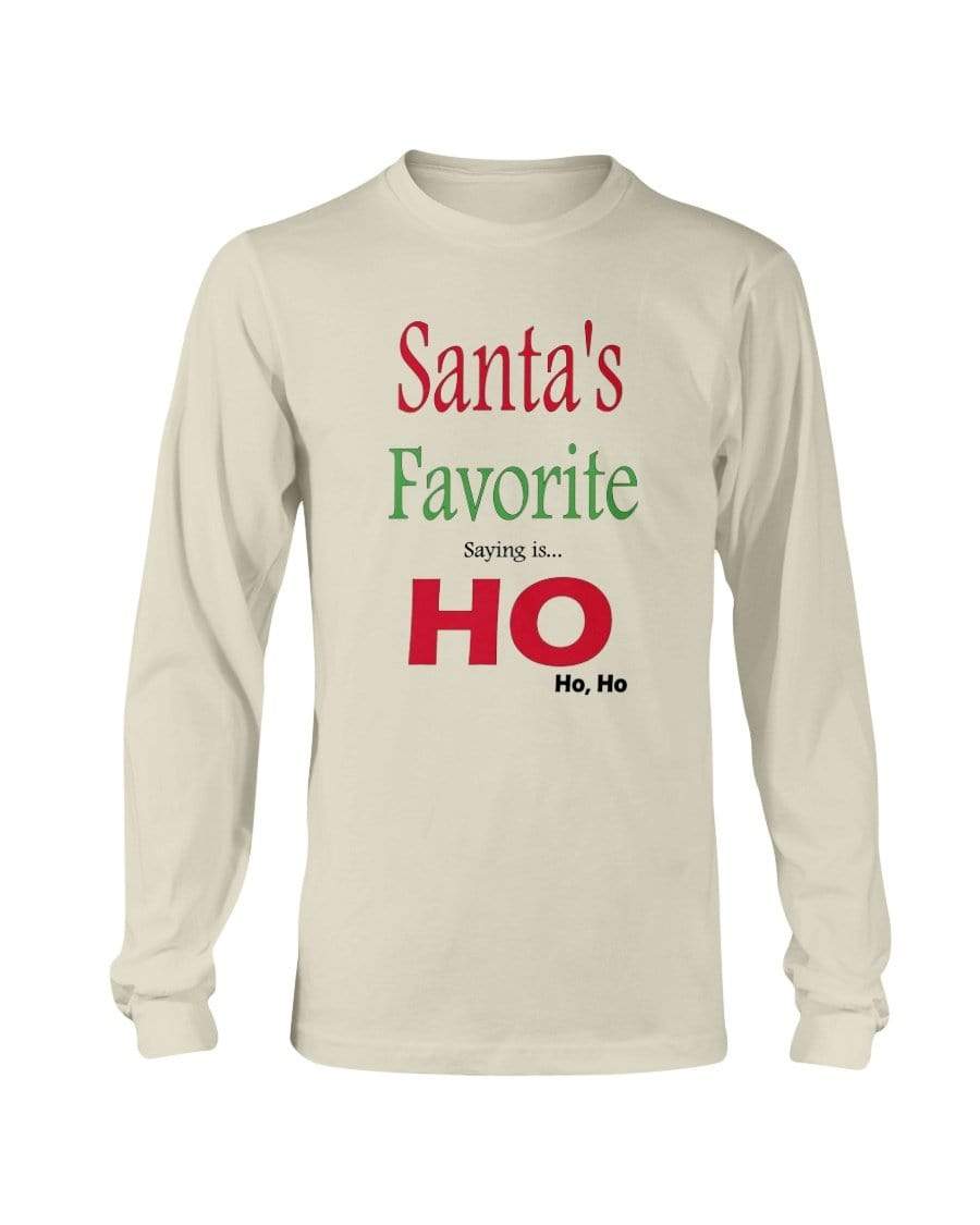 Shirts Natural / S Winey Bitches Co "Santa's Favorite Saying" Long Sleeve T-Shirt WineyBitchesCo