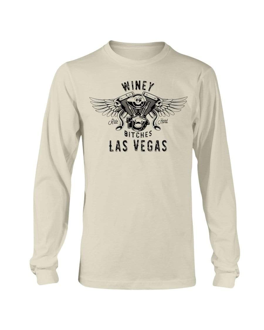 Shirts Natural / S Winey Bitches "Ride Hard Las Vegas" Long Sleeve T-Shirt WineyBitchesCo