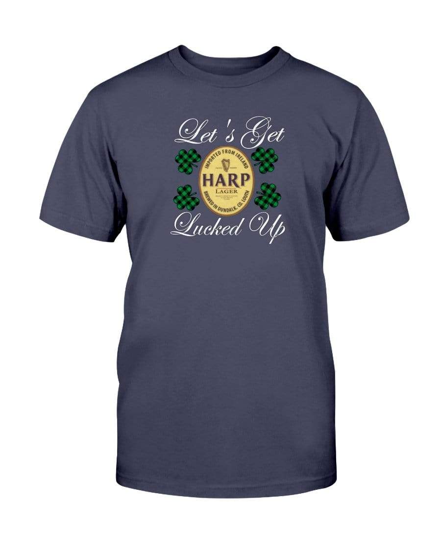 Shirts Navy / S Winey Bitches Co "Let's Get Lucked Up" Harp Wht Lettering Ultra Cotton T-Shirt WineyBitchesCo