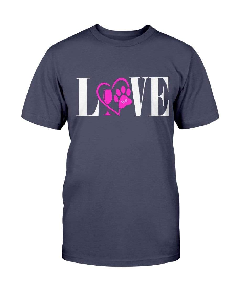 Shirts Navy / S Winey Bitches Co "Love" Wht Letters Ultra Cotton T-Shirt WineyBitchesCo
