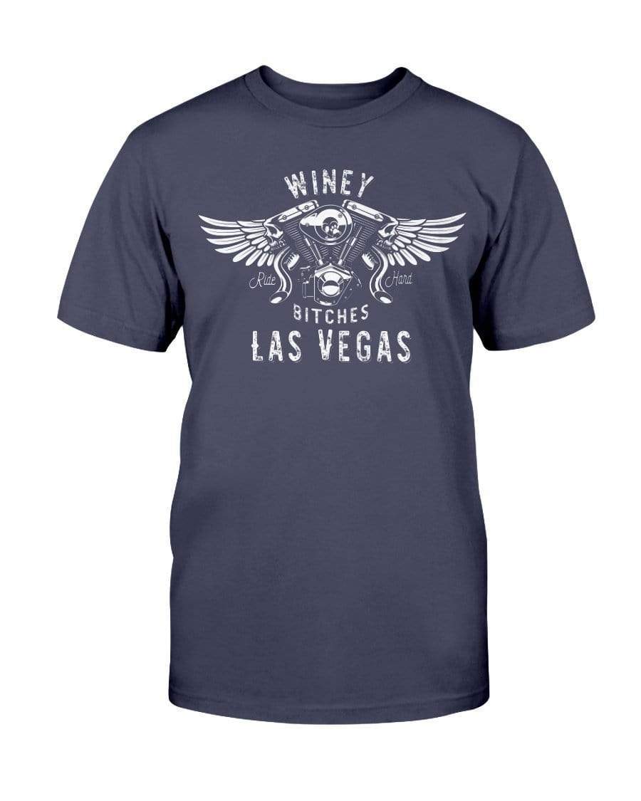 Shirts Navy / S Winey Bitches "Ride Hard Las Vegas" Ultra Cotton T-Shirt-Wht Lettering WineyBitchesCo