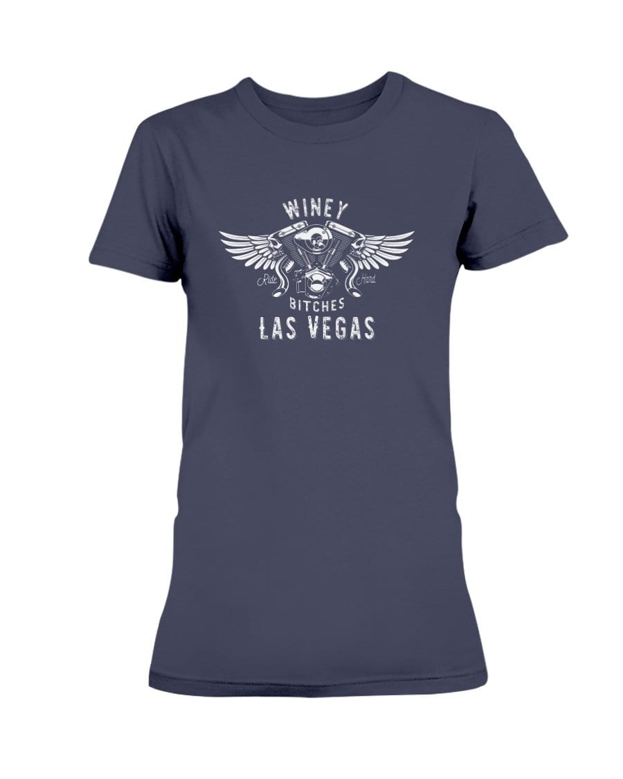 Shirts Navy / XS Winey Bitches Co "Ride Hard Las Vegas" Ultra Ladies T-Shirt-Wht Lettering WineyBitchesCo