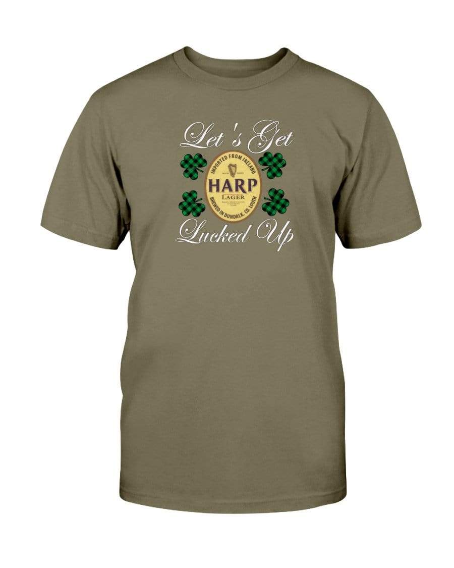 Shirts Olive / S Winey Bitches Co "Let's Get Lucked Up" Harp Wht Lettering Ultra Cotton T-Shirt WineyBitchesCo