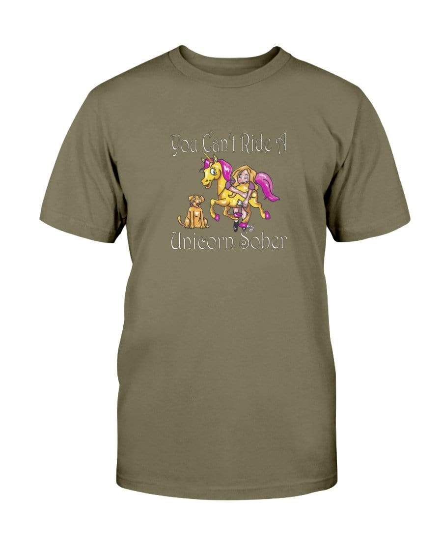 Shirts Olive / S Winey Bitches Co "You Can't Ride A Unicorn Sober" Ultra Cotton T-Shirt WineyBitchesCo