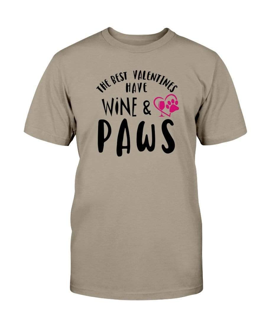 Shirts Prairie Dust / S Winey Bitches Co "The Best Valentines Have Wine And Paws" Ultra Cotton T-Shirt WineyBitchesCo