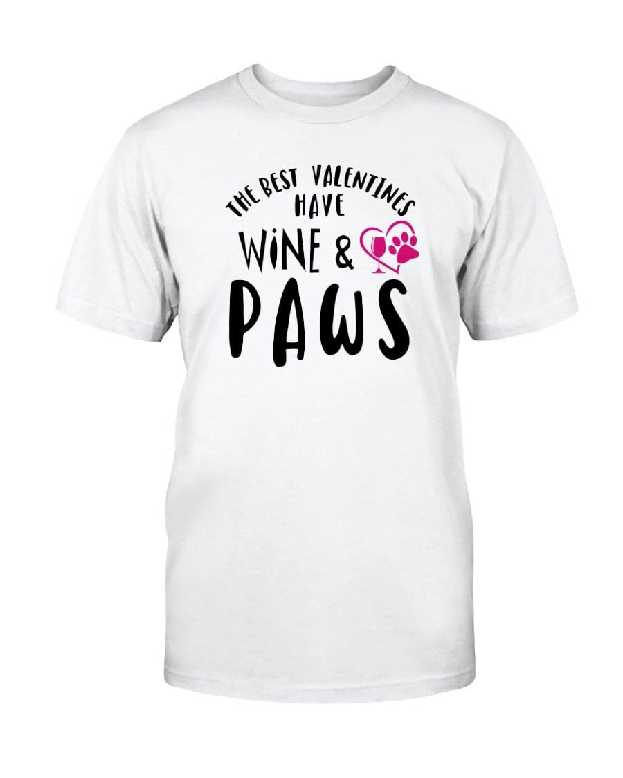 Shirts Prepared For Dye / S Winey Bitches Co "The Best Valentines Have Wine And Paws" Ultra Cotton T-Shirt WineyBitchesCo