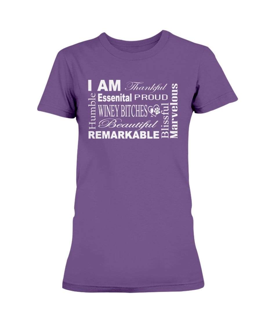 Shirts Purple / XS Winey Bitches Co "I Am Essential" White Letters-Ultra Ladies T-Shirt WineyBitchesCo