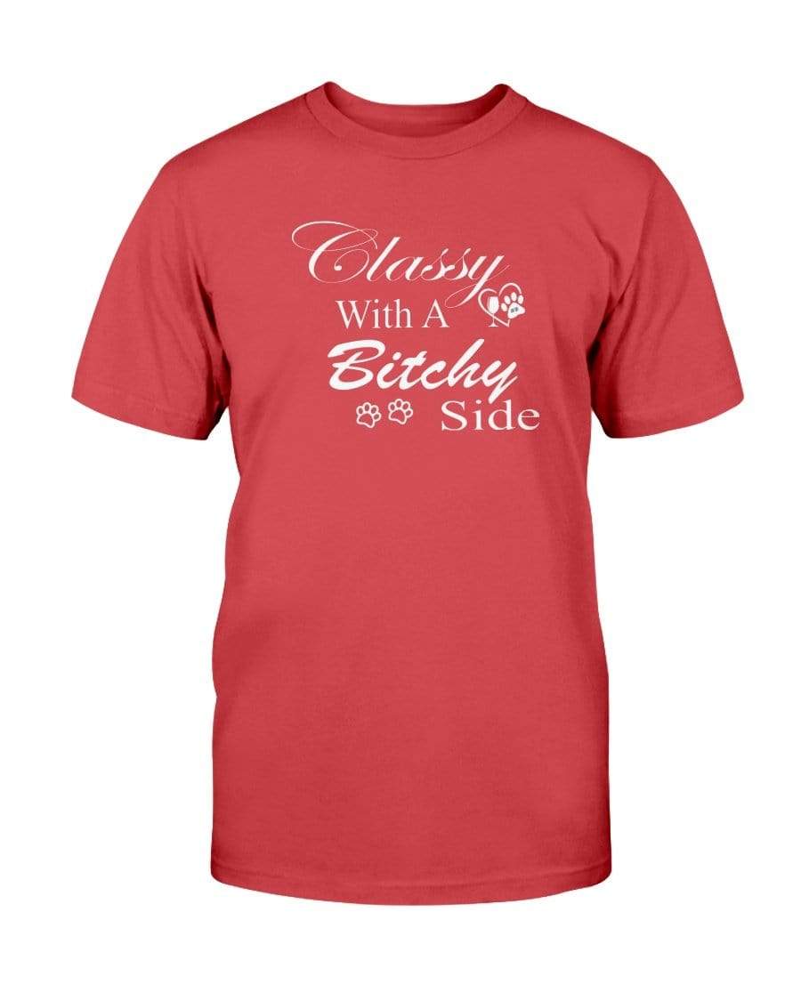 Shirts Red / S Winey Bitches Co "Classy with a Bitchy Side" White Letters -Ultra Cotton T-Shirt WineyBitchesCo