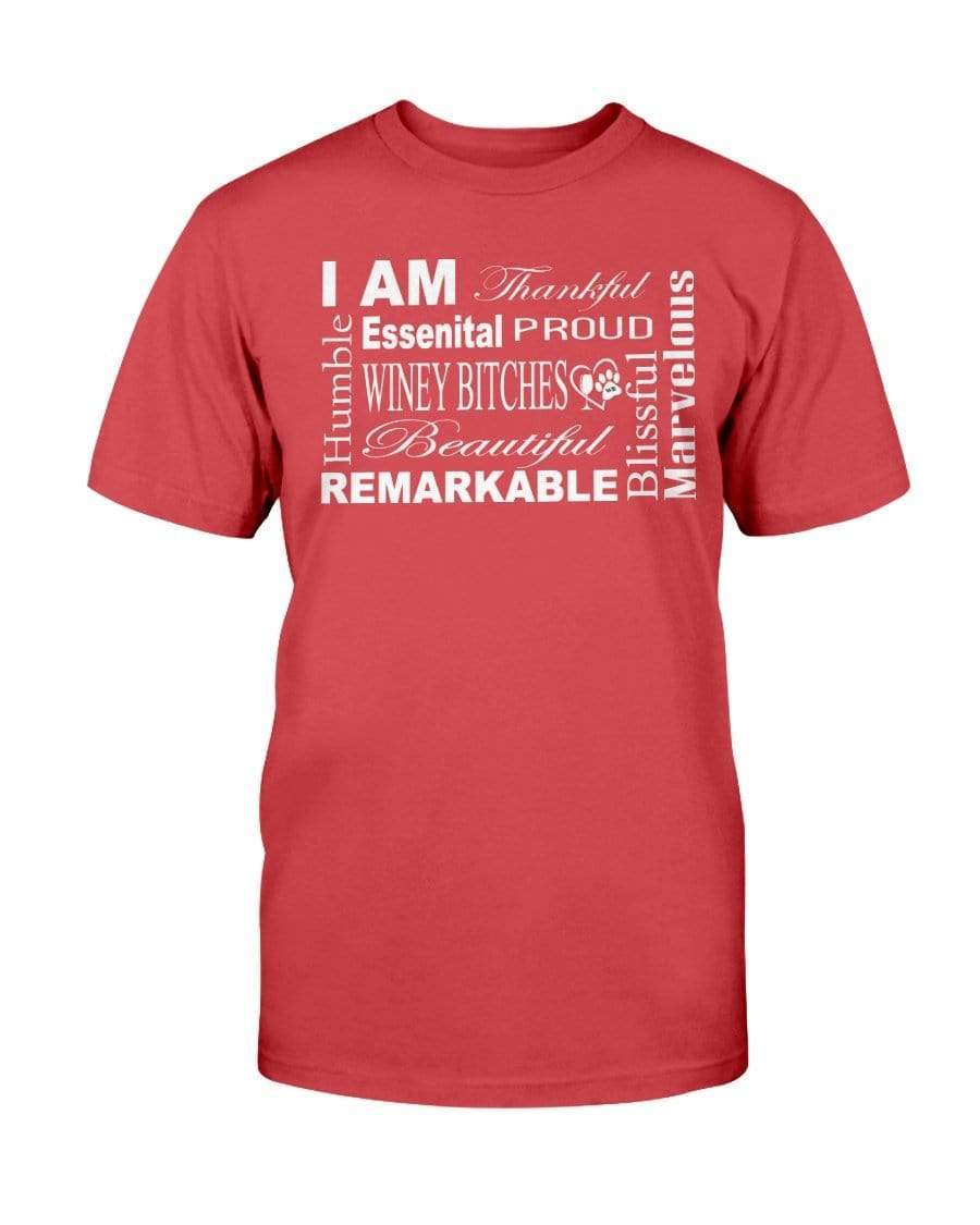 Shirts Red / S Winey Bitches Co "I Am Essential" White Letters-Ultra Cotton T-Shirt WineyBitchesCo