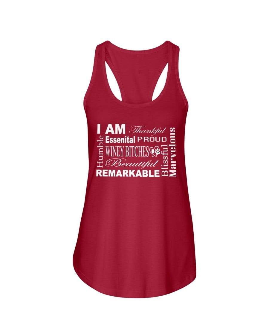 Shirts Red / XS Winey Bitches Co "I Am Proud" White Lettering- Ladies Racerback Tank WineyBitchesCo
