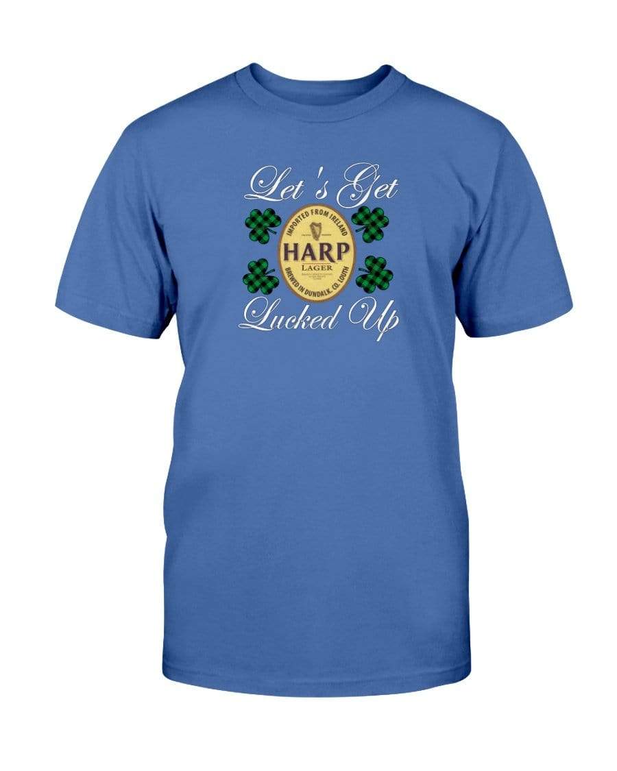 Shirts Royal Blue / S Winey Bitches Co "Let's Get Lucked Up" Harp Wht Lettering Ultra Cotton T-Shirt WineyBitchesCo