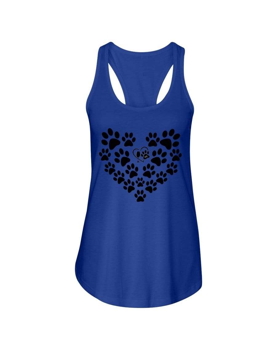 Shirts Royal / XS Winey Bitches Co Heart Paws (Black) Ladies Racerback Tank WineyBitchesCo